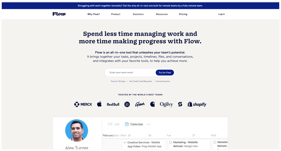 Flow-web based task management tool