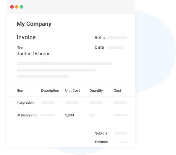 Generate and share invoices with client with Proprofs project